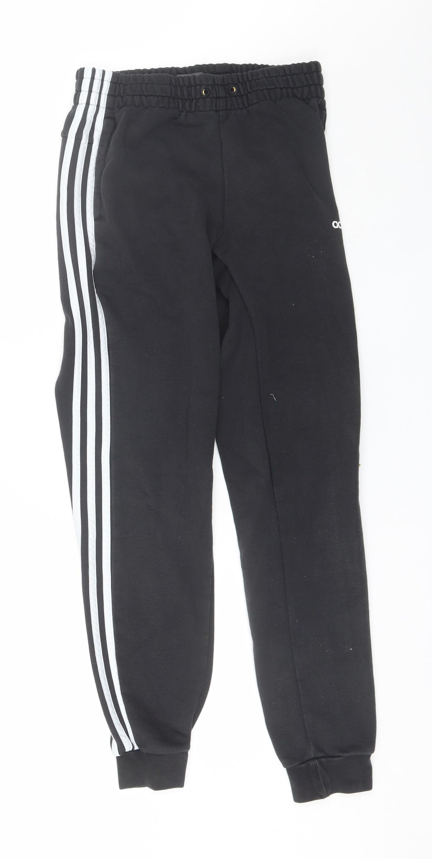 adidas Womens Black  Cotton Sweatpants Trousers Size S L27 in Regular