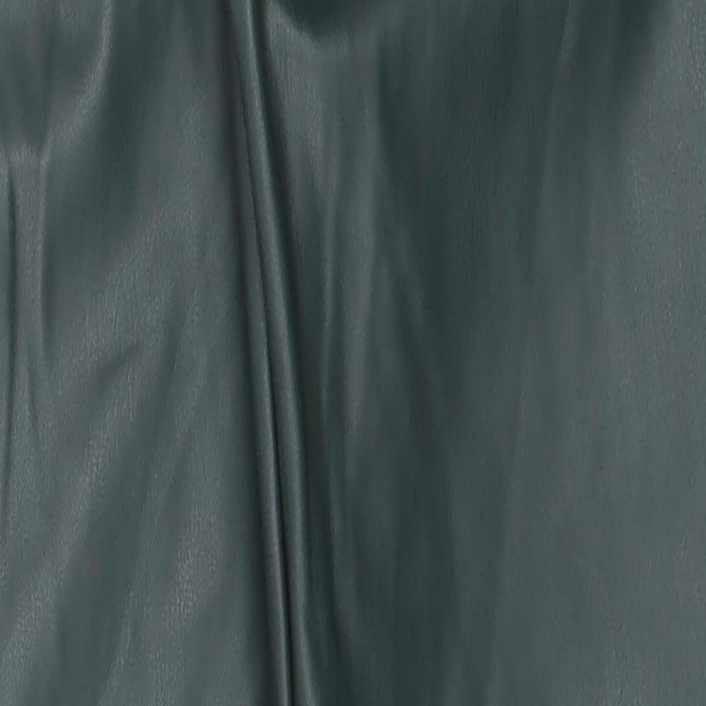 Zara Womens Green  Polyurethane Trousers  Size S L26 in Regular