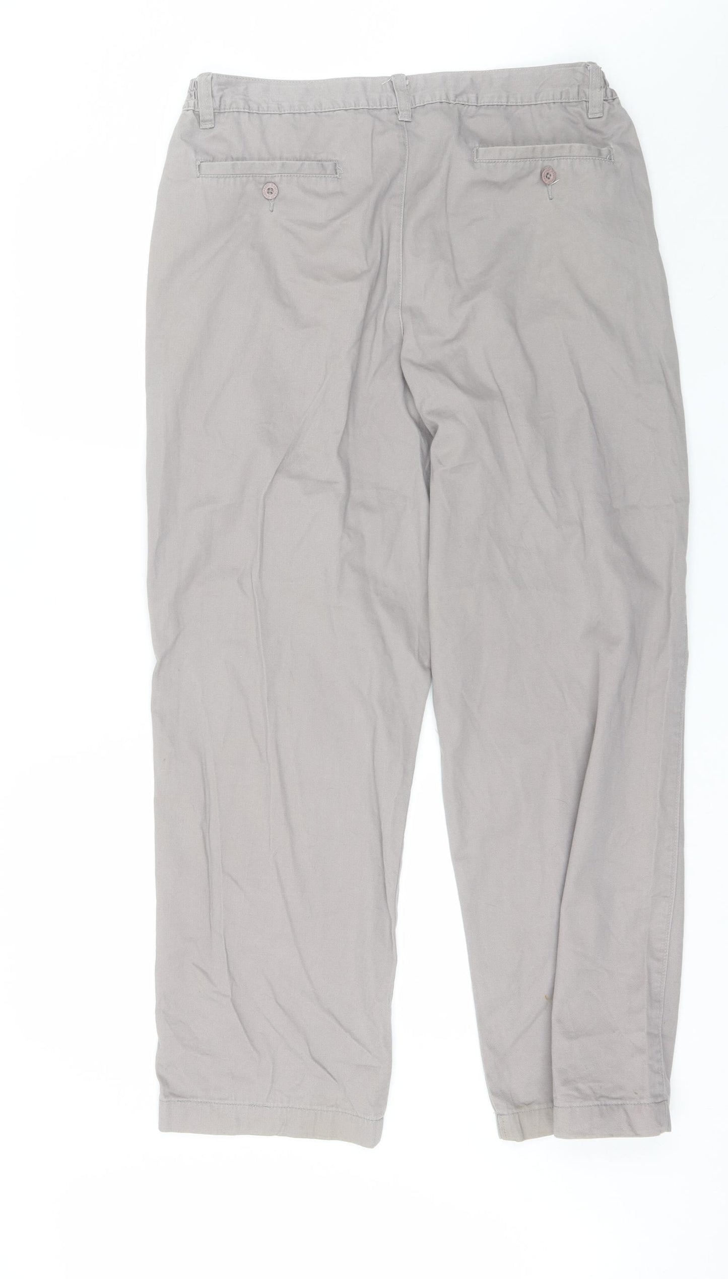 Easy Mens Grey  Cotton Trousers  Size 34 in L29 in Regular