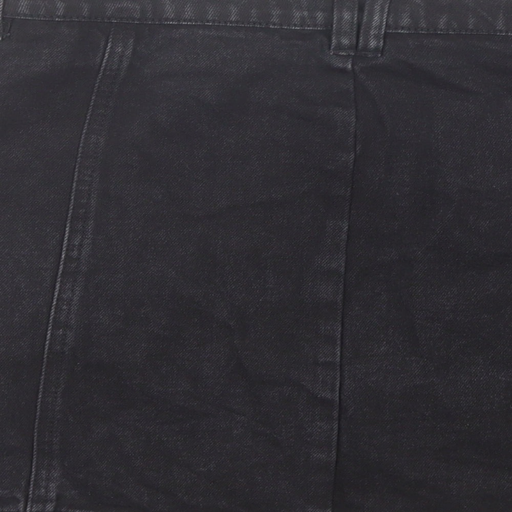 Papaya Womens Black  Cotton Mini Skirt Size 14