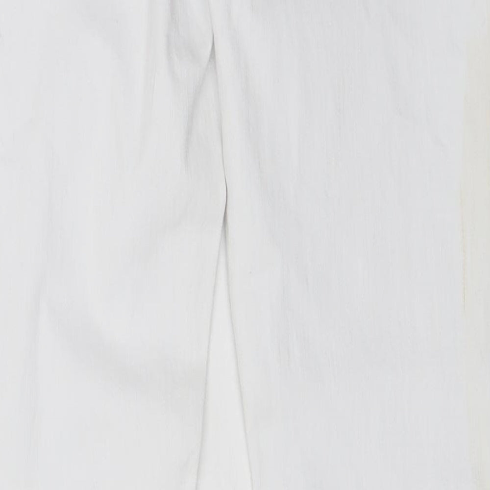 Preworn Womens White  Cotton Skinny Jeans Size 14 L27 in Regular