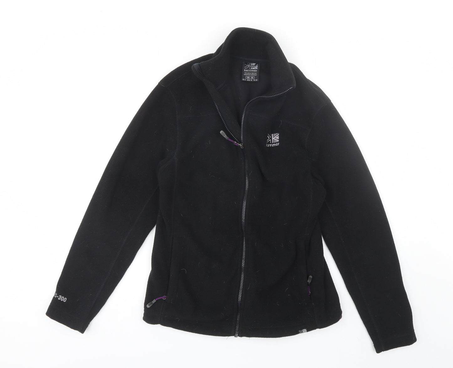 Karrimor Womens Black Collared  Polyester Full Zip Jumper Size 10