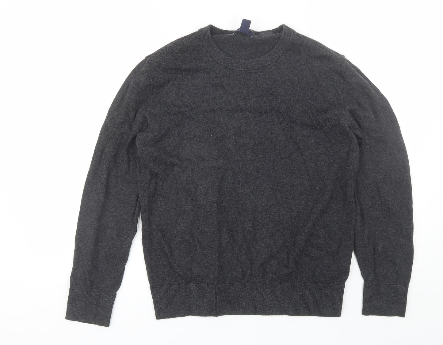 Gap Mens Grey Round Neck  Cotton Pullover Jumper Size S