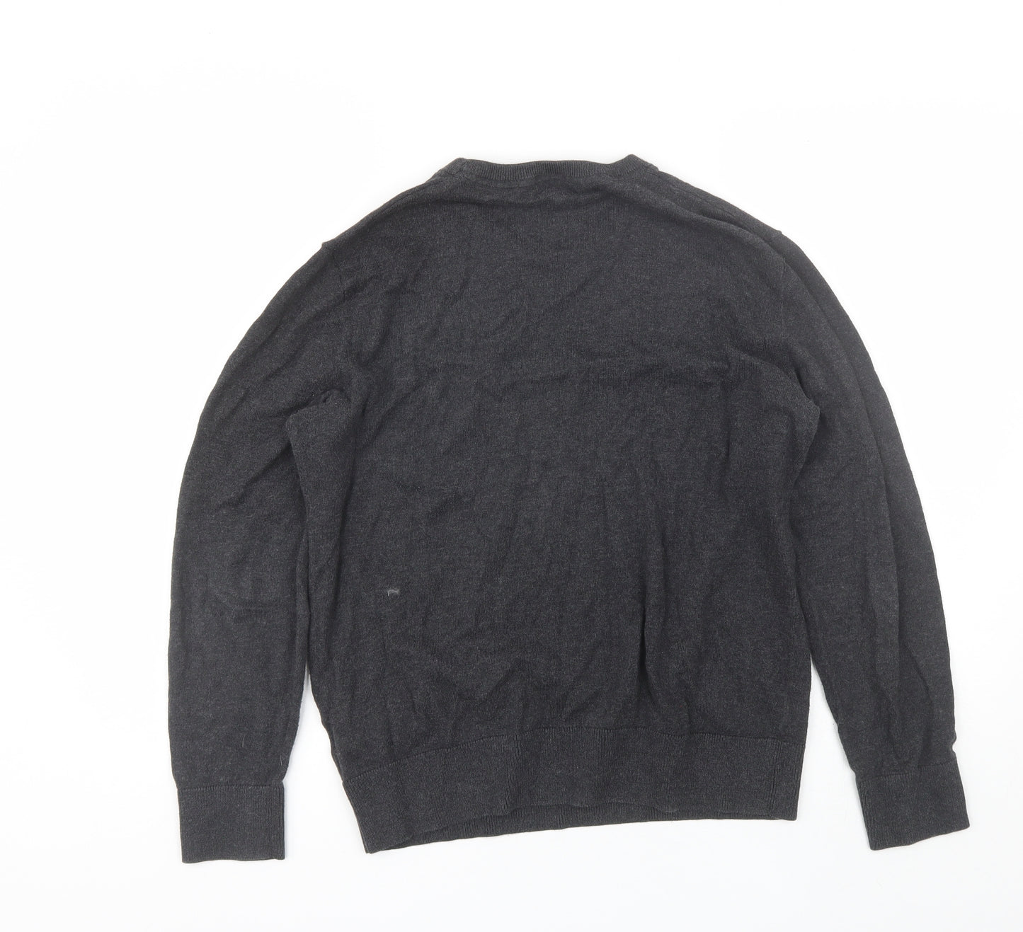 Gap Mens Grey Round Neck  Cotton Pullover Jumper Size S