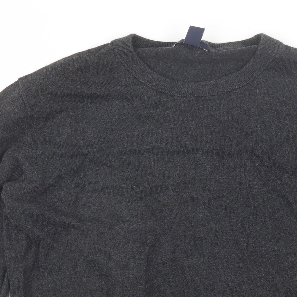 Gap Mens Grey Round Neck  Cotton Pullover Jumper Size S
