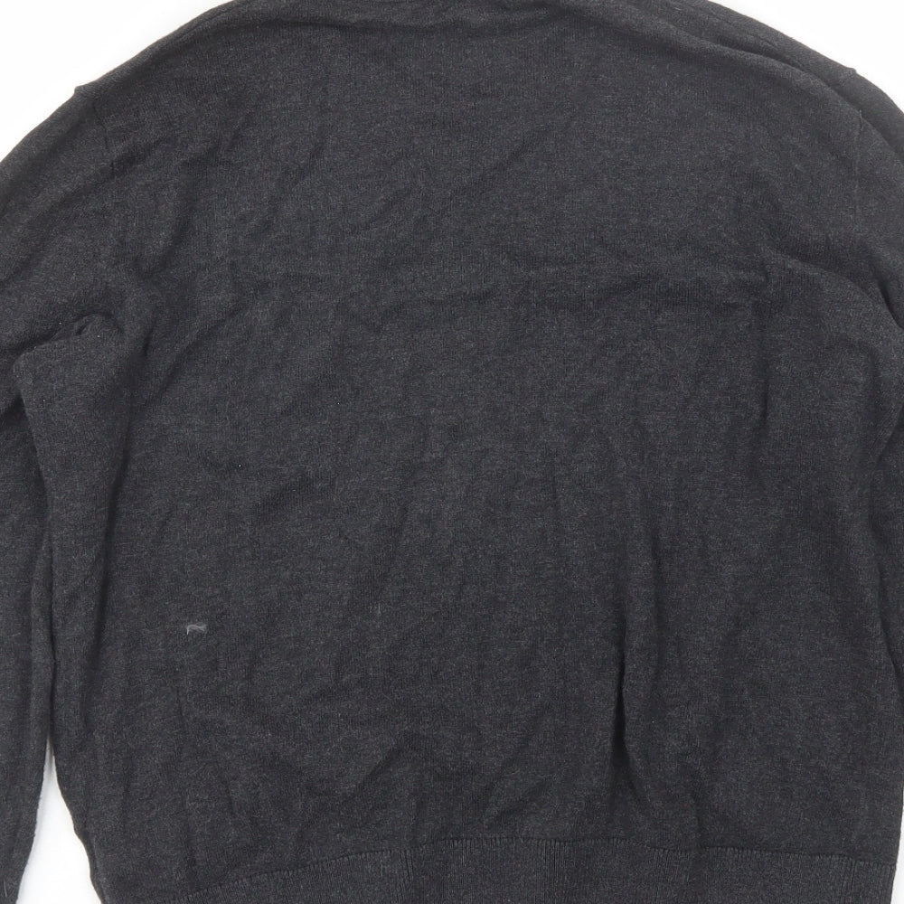 Gap Mens Grey Round Neck  Cotton Pullover Jumper Size S