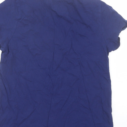FSBN Womens Blue  Cotton Blend Basic T-Shirt Size M Round Neck