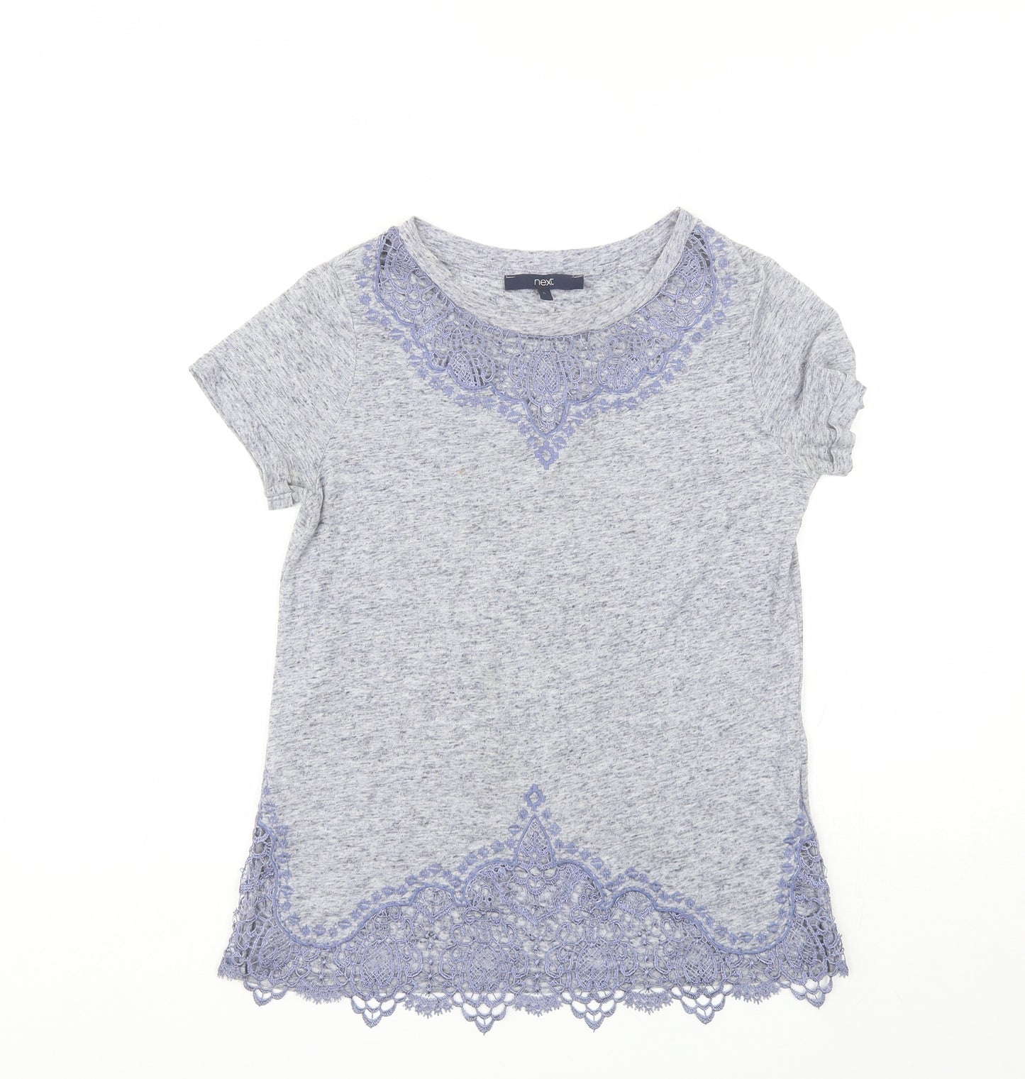 NEXT Womens Blue  Polyester Basic T-Shirt Size 6 Round Neck