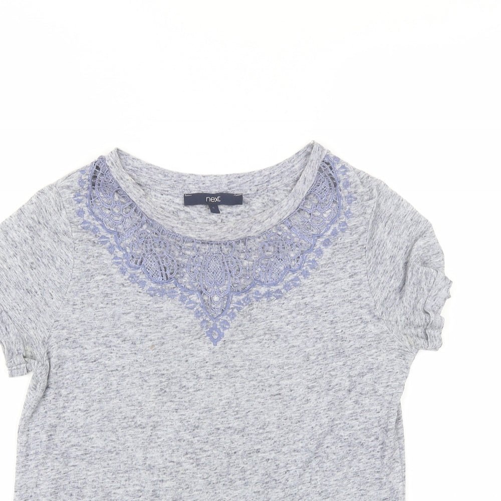 NEXT Womens Blue  Polyester Basic T-Shirt Size 6 Round Neck