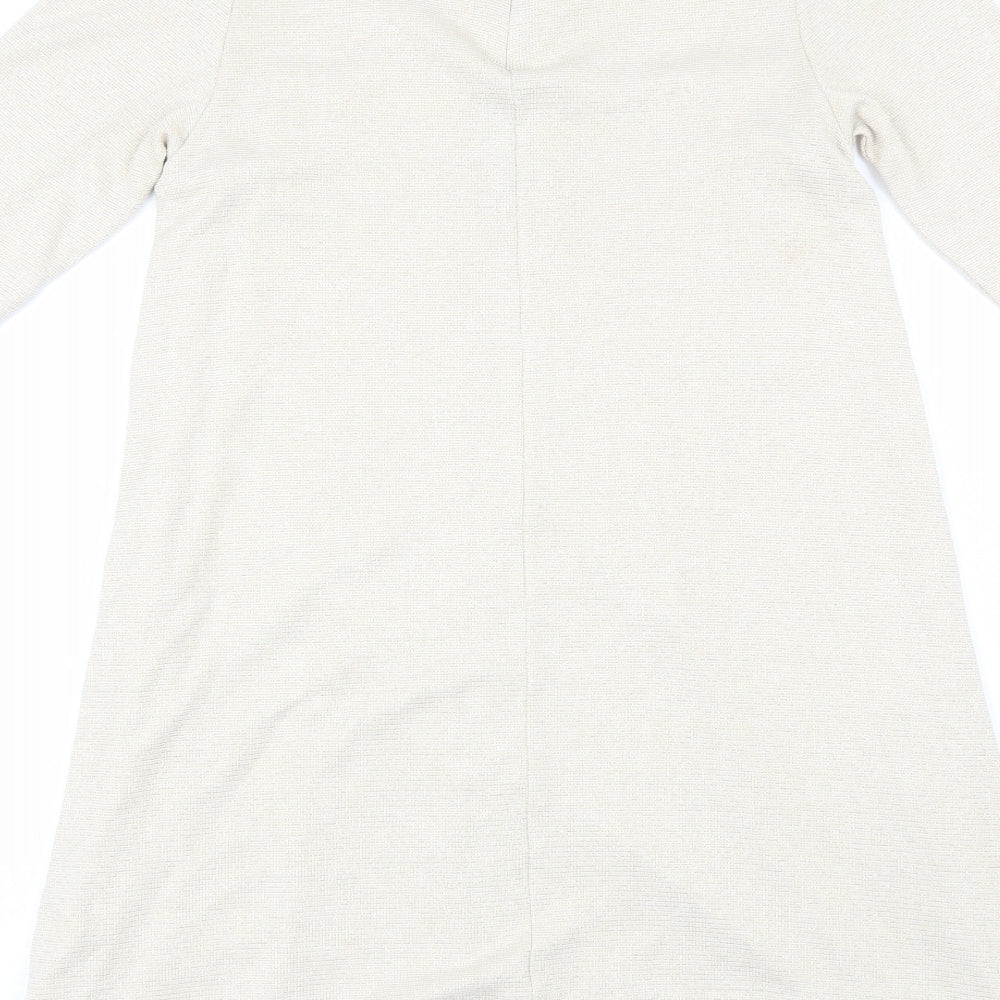 Zara Womens Beige  Viscose Shift  Size M  Round Neck