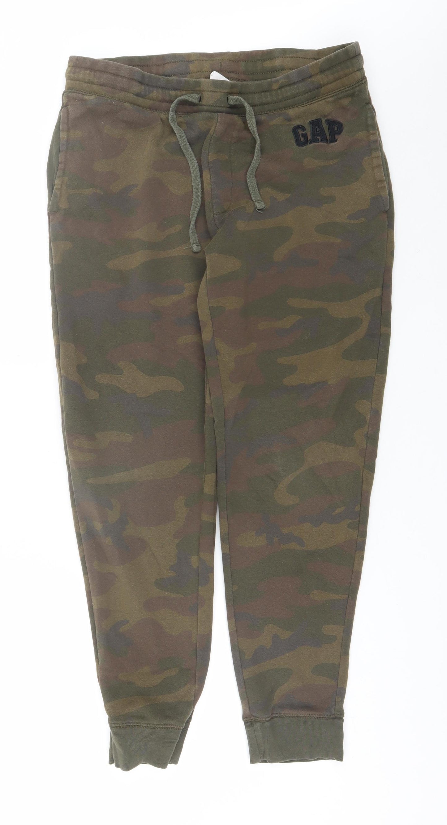 Gap Mens Green Camouflage Cotton Sweatpants Trousers Size L L27 in Regular