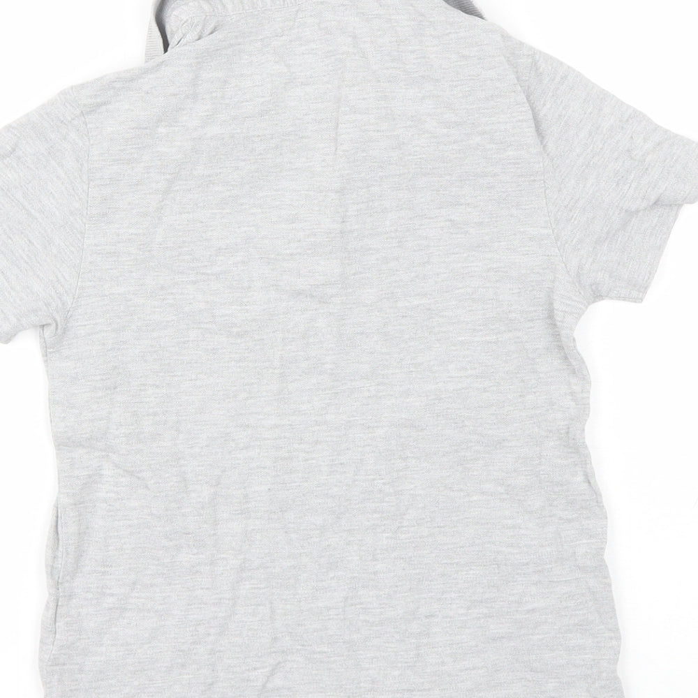 Marks and Spencer Boys Grey  Cotton Basic Polo Size 6-7 Years Collared
