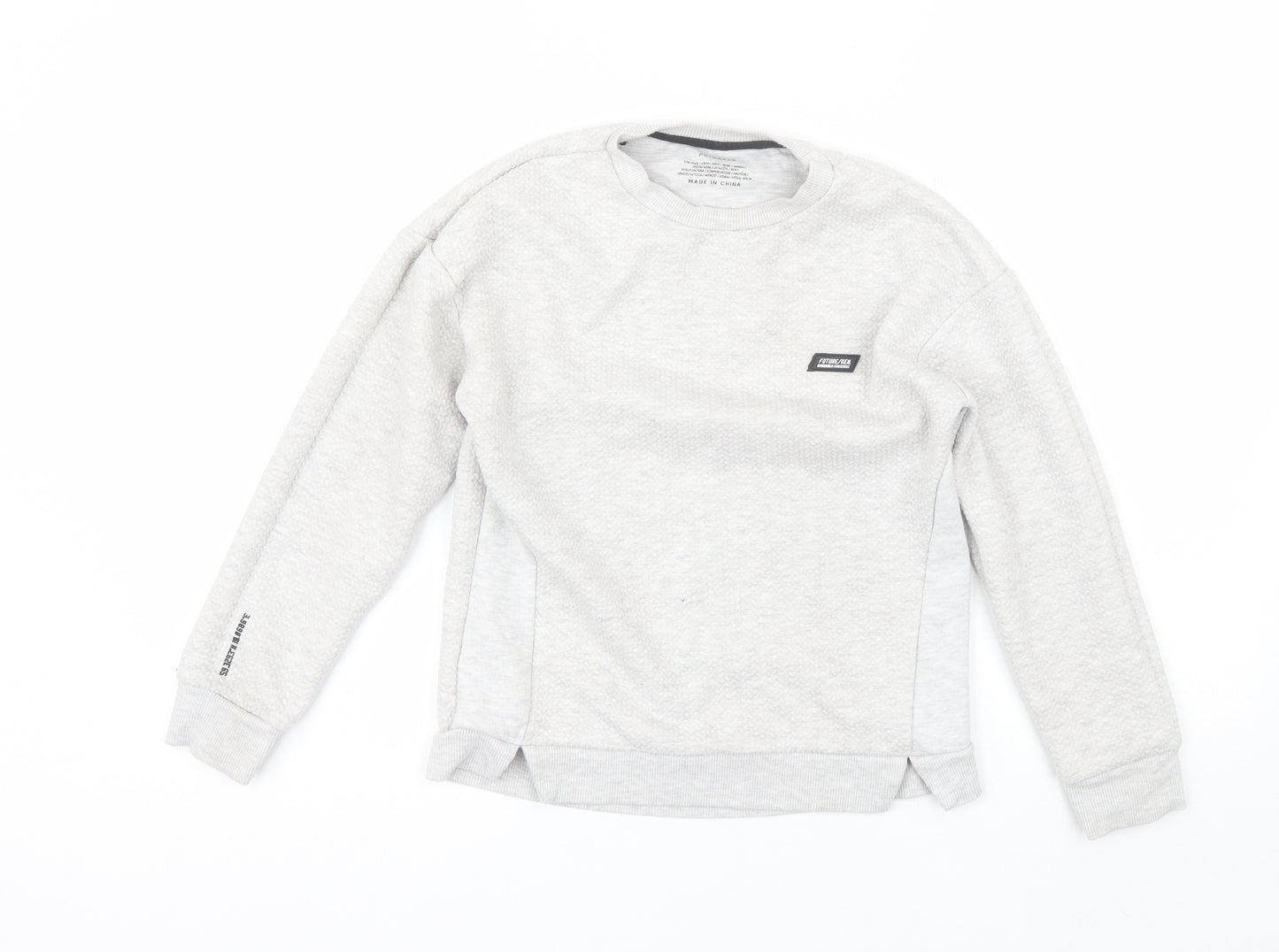 Primark Boys Grey Round Neck  Polyester Pullover Jumper Size 9-10 Years