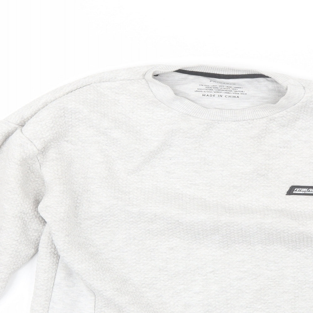 Primark Boys Grey Round Neck  Polyester Pullover Jumper Size 9-10 Years