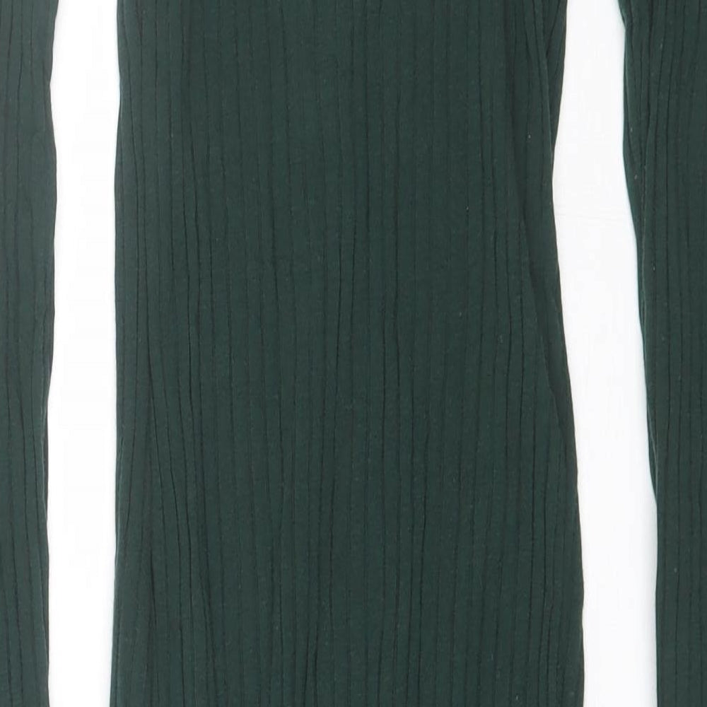 Heart Hips Womens Green  Cotton Bodycon  Size S  V-Neck