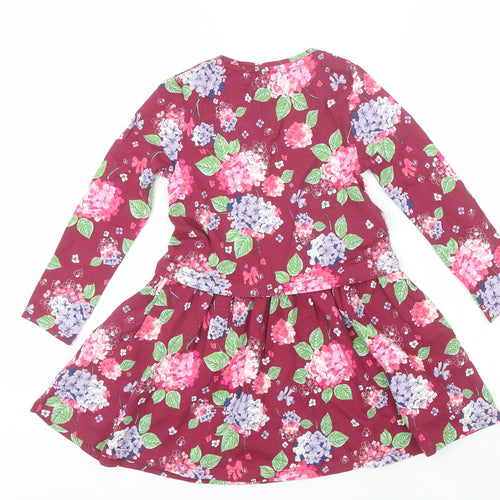 F&F Girls Pink Floral Cotton Shift  Size 4-5 Years  Round Neck