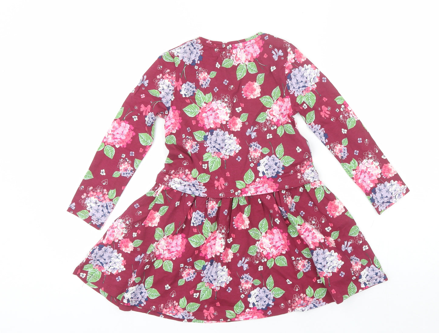 F&F Girls Pink Floral Cotton Shift  Size 4-5 Years  Round Neck