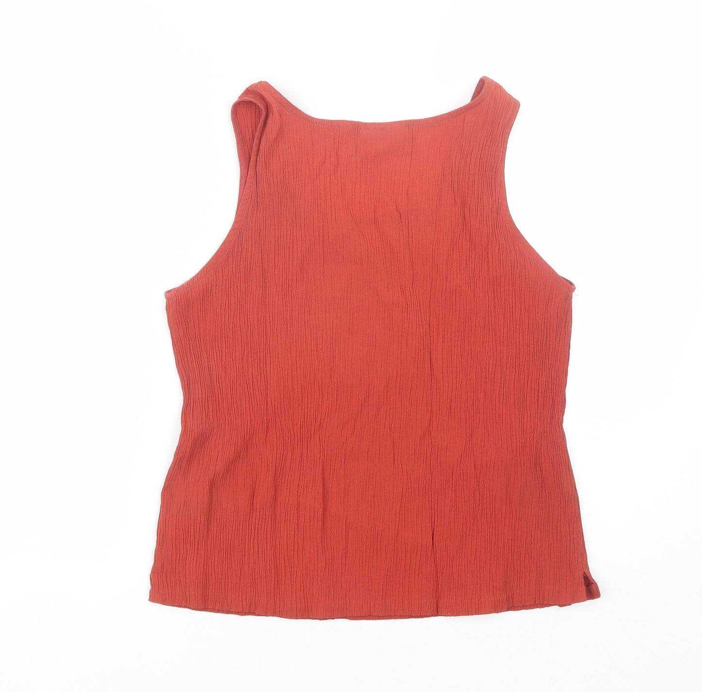 Compliments Womens Red  Polyester Basic Blouse Size M Round Neck
