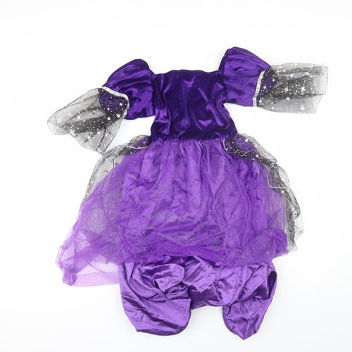 Halloween Girls Purple  Polyester Tutu Dress  Size 9-10 Years  Square Neck  - Halloween Costume