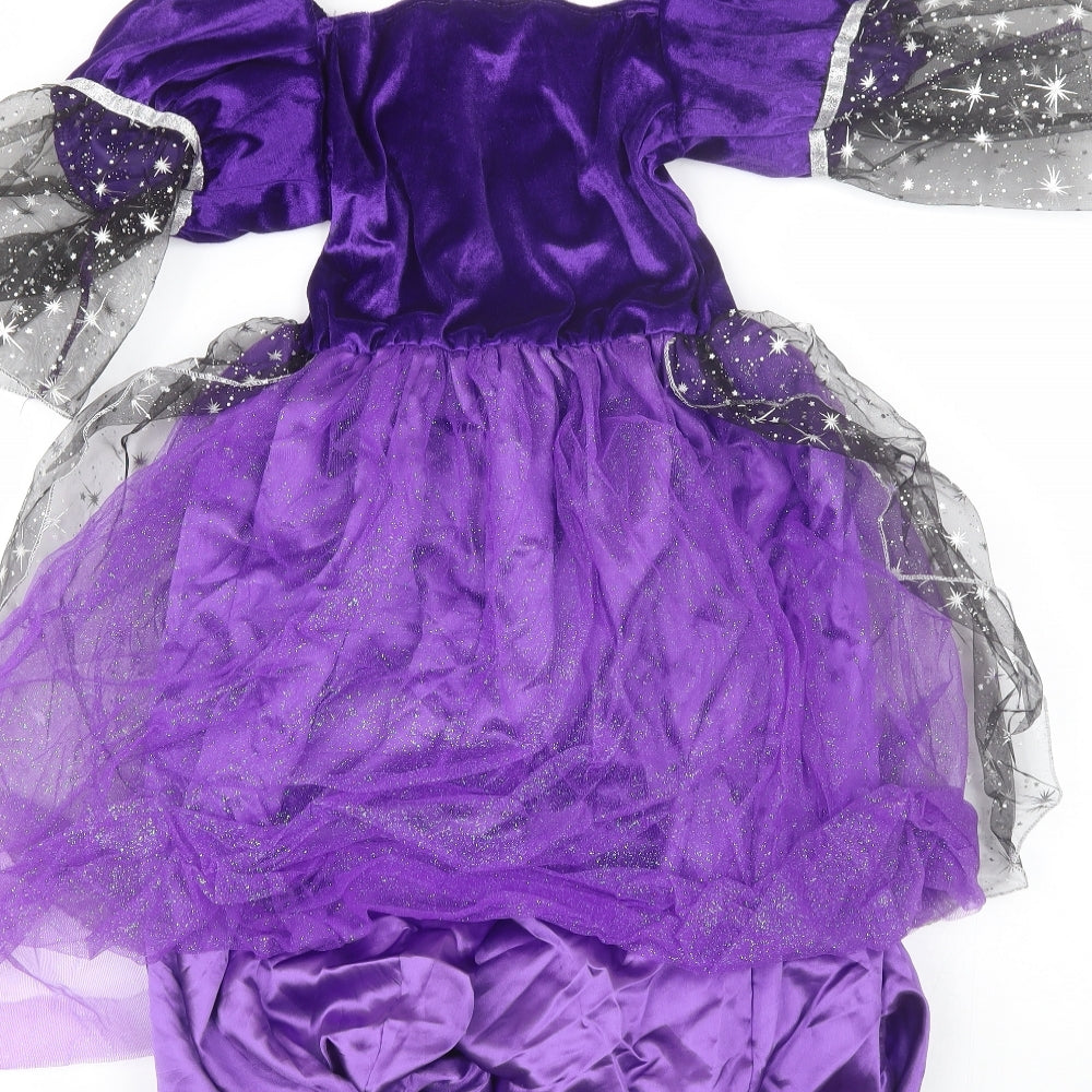 Halloween Girls Purple  Polyester Tutu Dress  Size 9-10 Years  Square Neck  - Halloween Costume