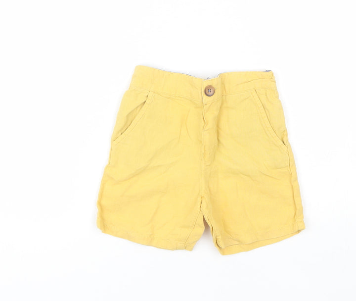 Preworn Baby Yellow  Cotton Cropped Trousers Size 18-24 Months