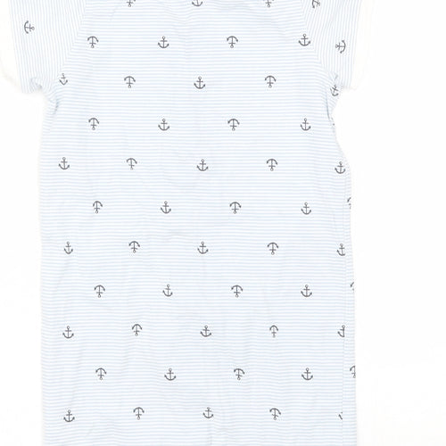 H&M Baby Blue Striped Cotton Babygrow One-Piece Size 18-24 Months   - Anchor