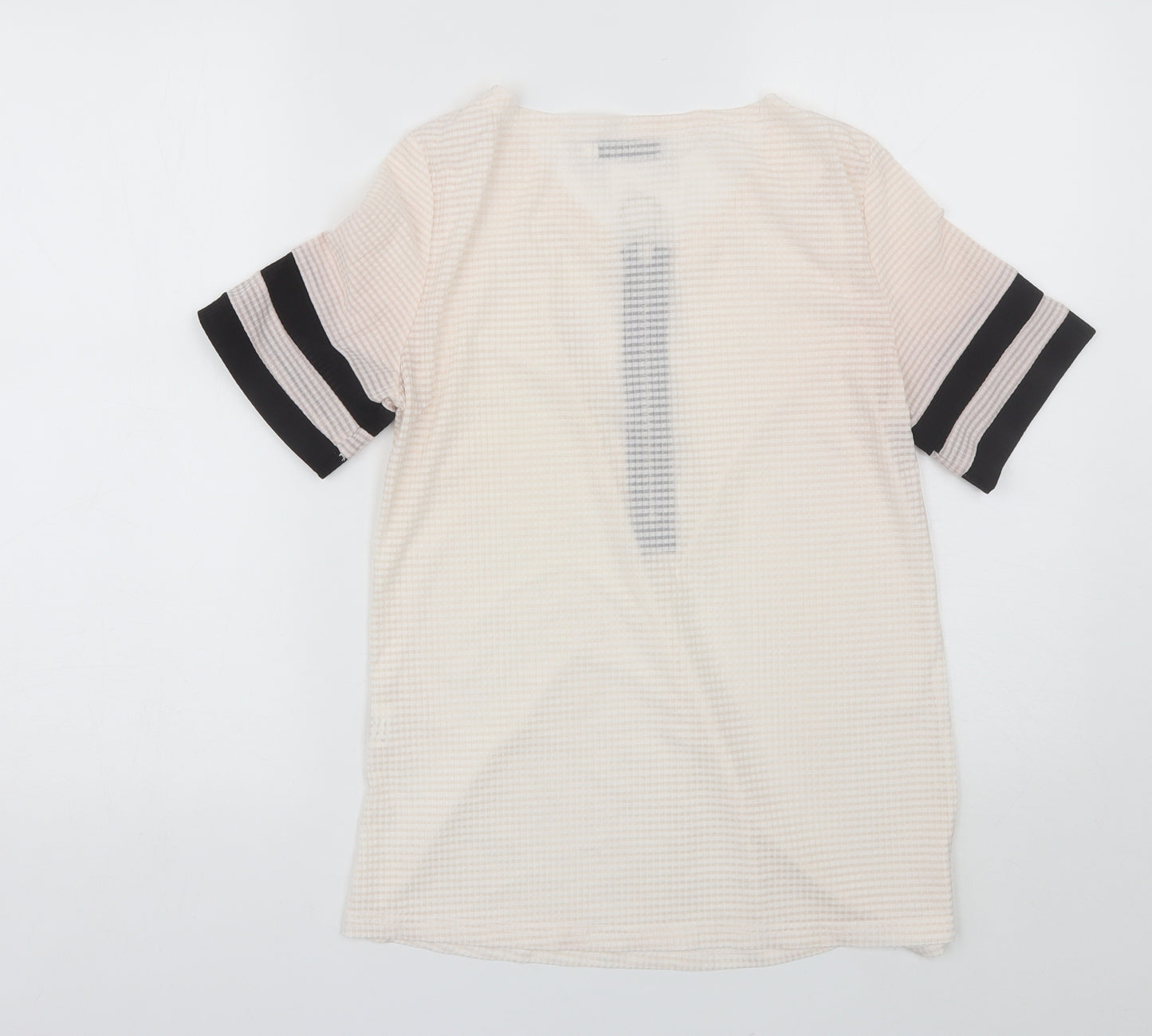 MissLook Womens Pink  Cotton Blend Basic Blouse Size S V-Neck
