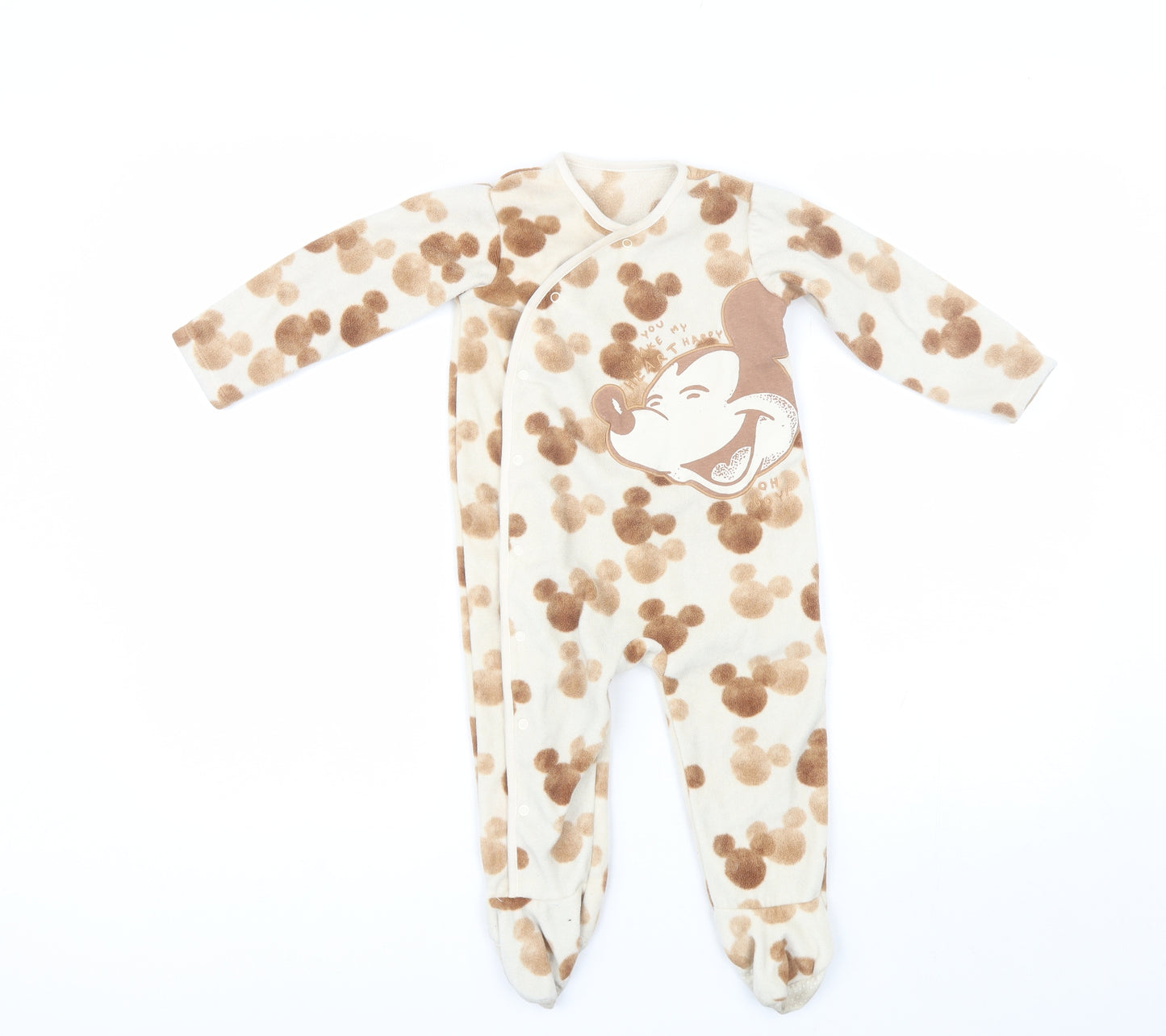 George Baby Brown  Polyester Babygrow One-Piece Size 18-24 Months   - Mickey mouse