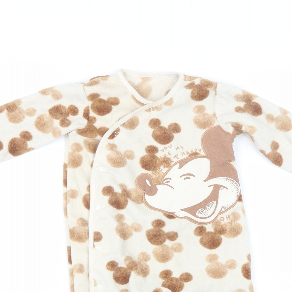 George Baby Brown  Polyester Babygrow One-Piece Size 18-24 Months   - Mickey mouse