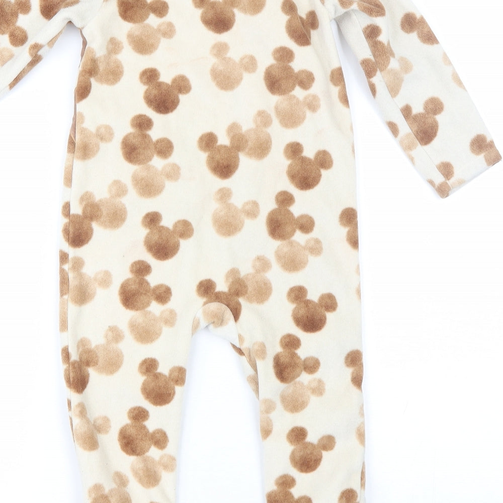 George Baby Brown  Polyester Babygrow One-Piece Size 18-24 Months   - Mickey mouse