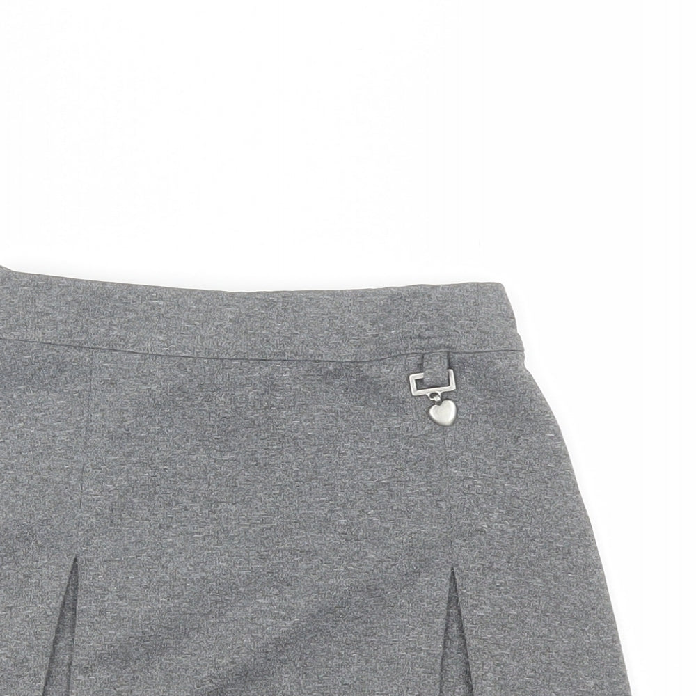 Adams Girls Grey  Polyester Pleated Skirt Size 7 Years  Regular