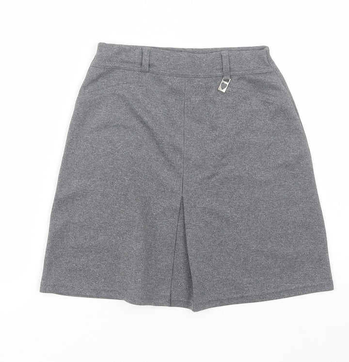 Adams Girls Grey Polyester Pleated Skirt Size 9 Years Regular