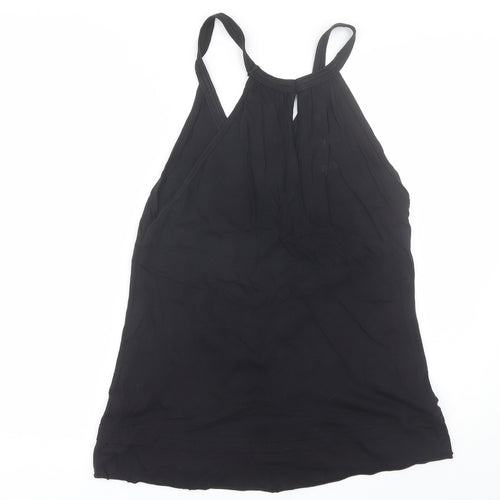 Pilot Womens Black  Cotton Basic Tank Size 10 V-Neck
