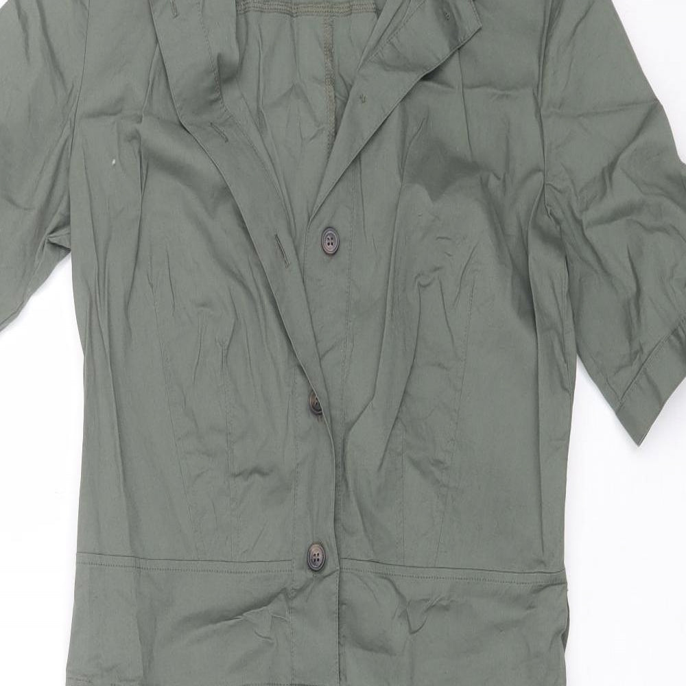 Marks and Spencer Womens Green  Viscose Shirt Dress  Size 12  Collared