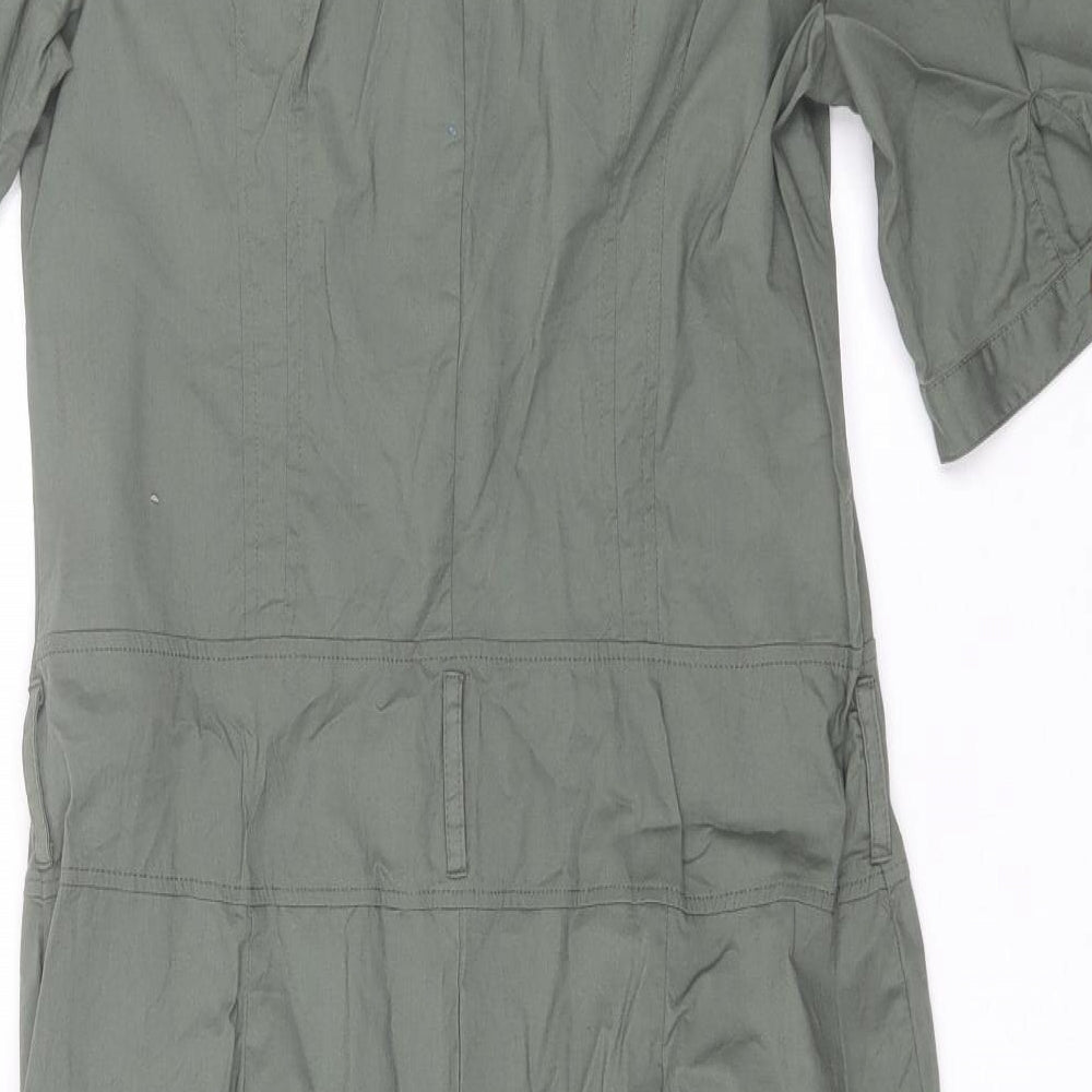 Marks and Spencer Womens Green  Viscose Shirt Dress  Size 12  Collared