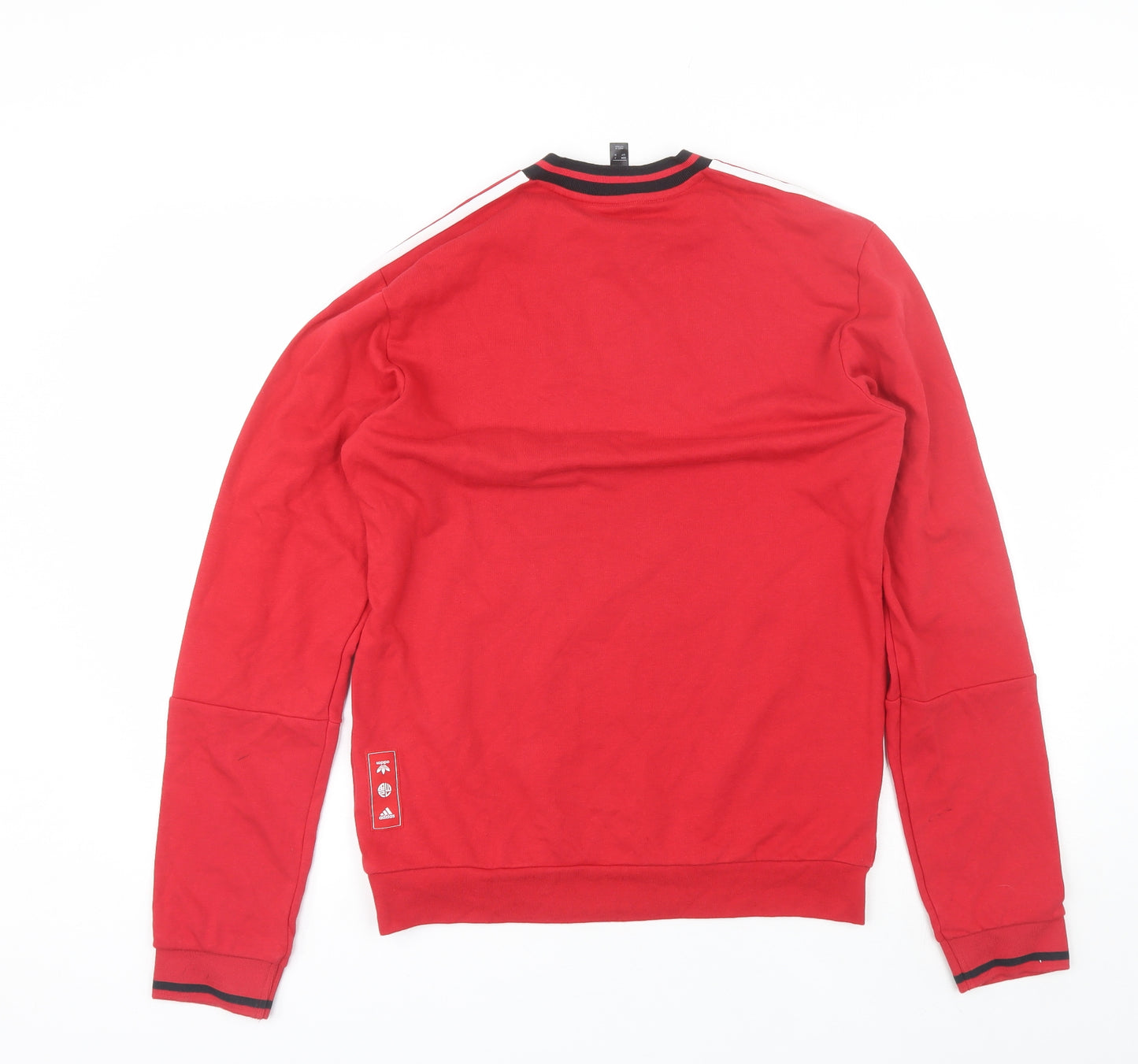adidas Mens Red Round Neck  Cotton Pullover Jumper Size S   - Manchester united