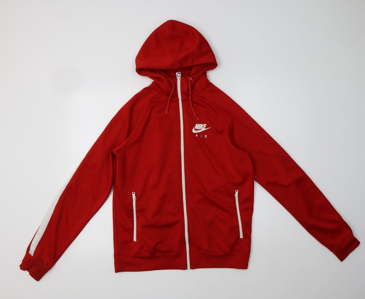Nike Mens Red  Polyester Full Zip Hoodie Size M