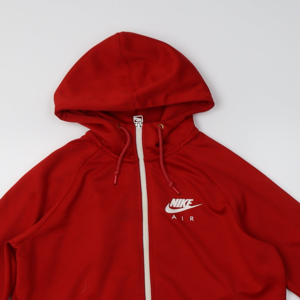 Nike Mens Red  Polyester Full Zip Hoodie Size M