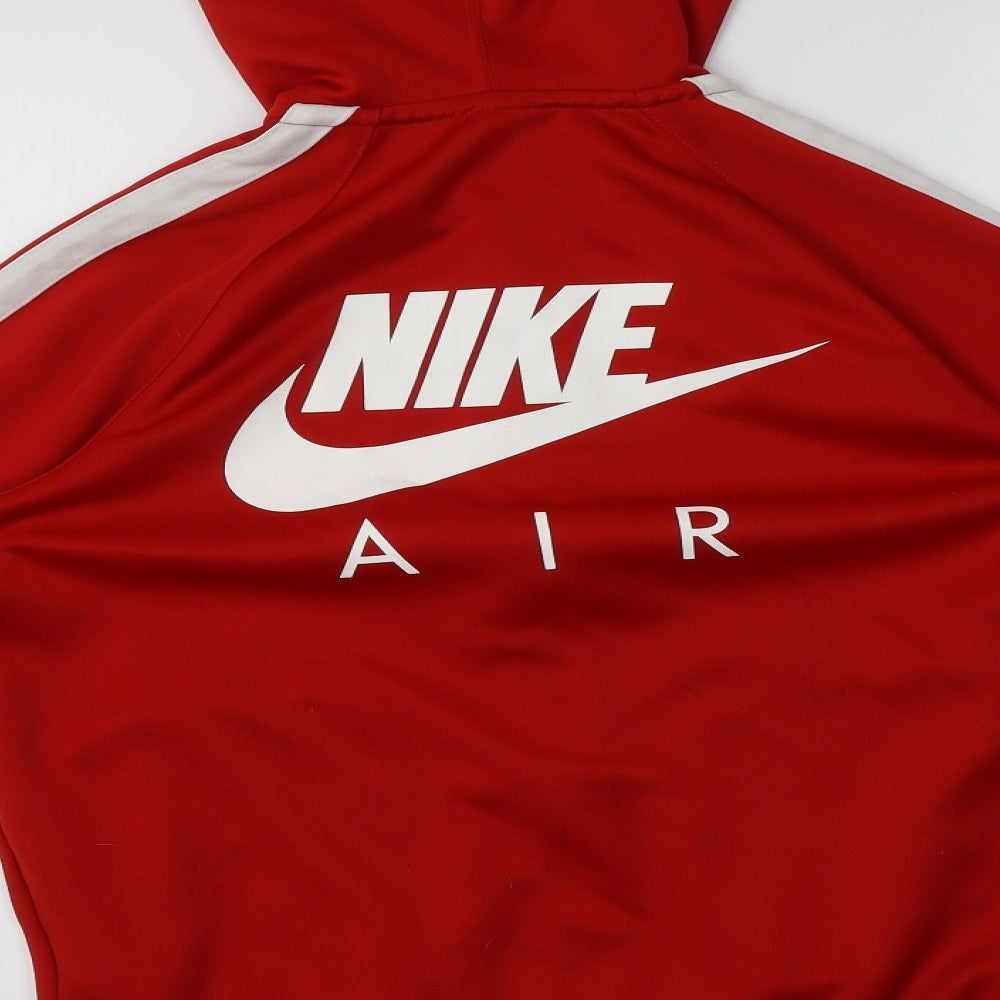 Nike Mens Red  Polyester Full Zip Hoodie Size M