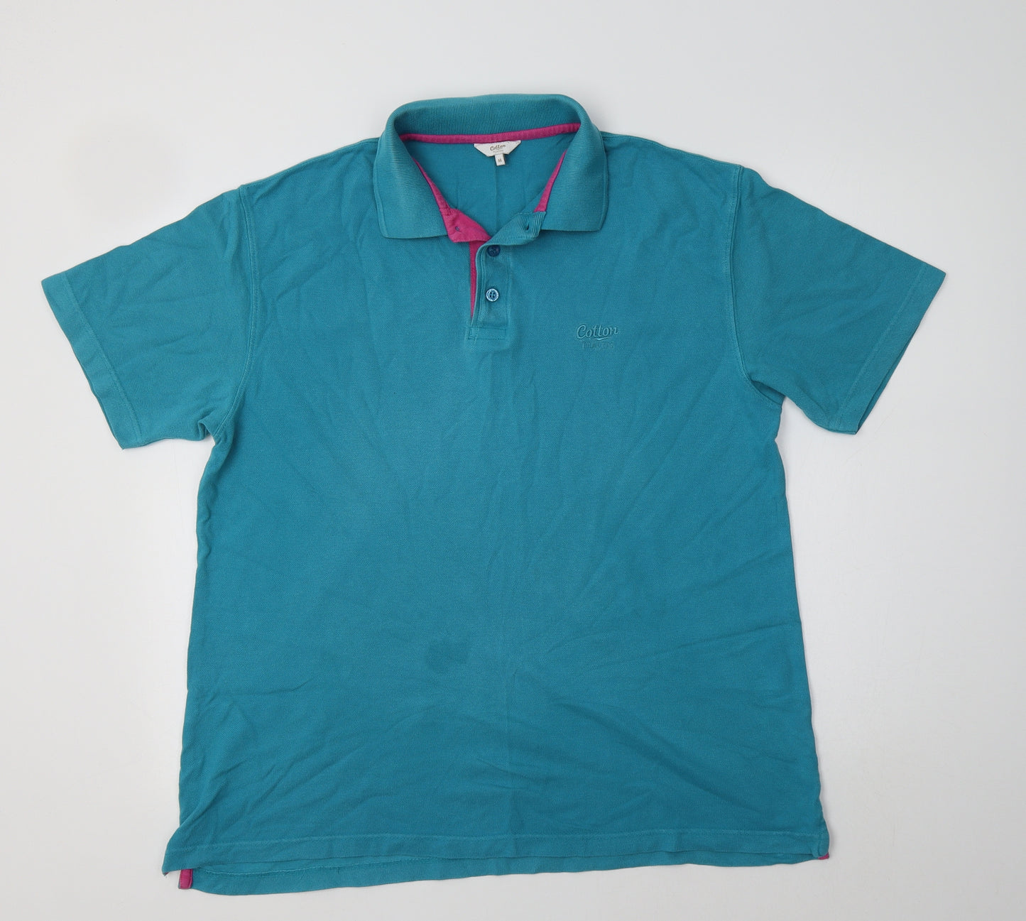 Cotton Traders Mens Blue  Cotton  Polo Size M Collared