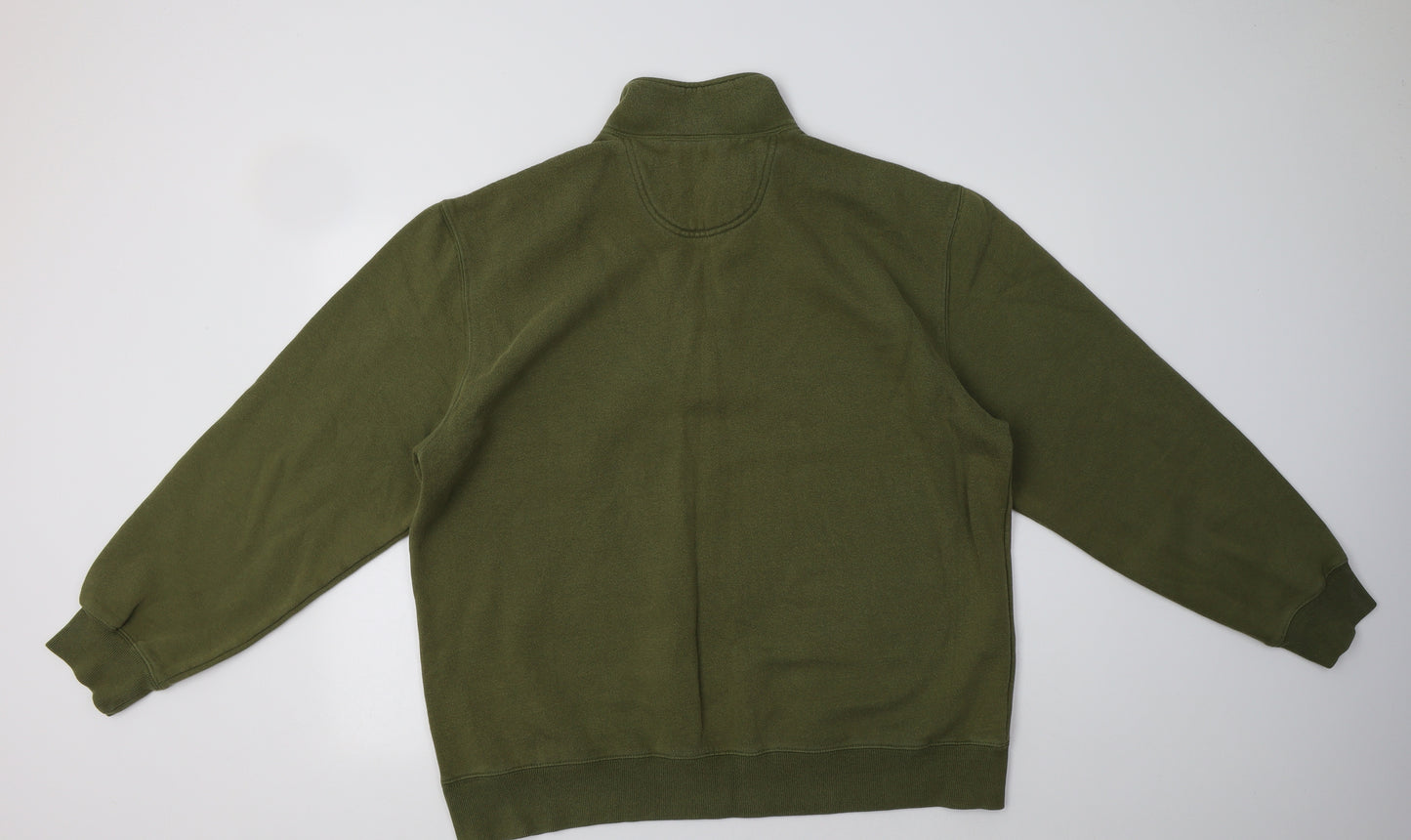 IZOD Mens Green  Cotton Henley Sweatshirt Size XL