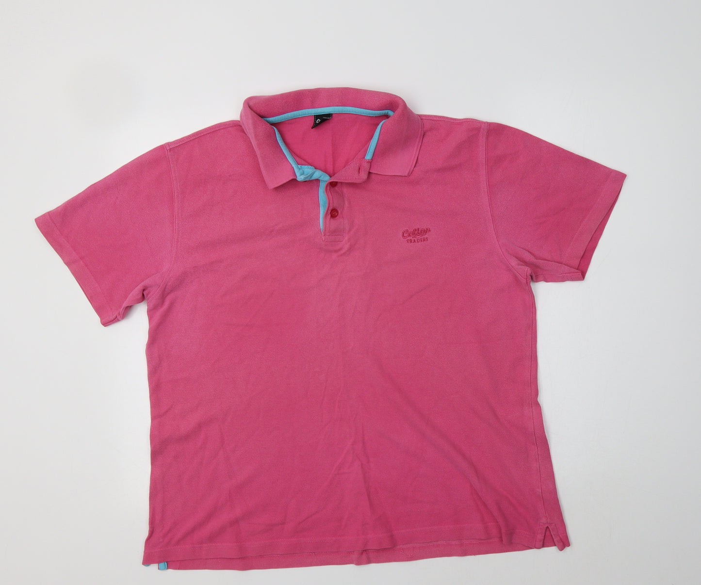 Cotton Traders Mens Pink  Cotton  Polo Size M Collared