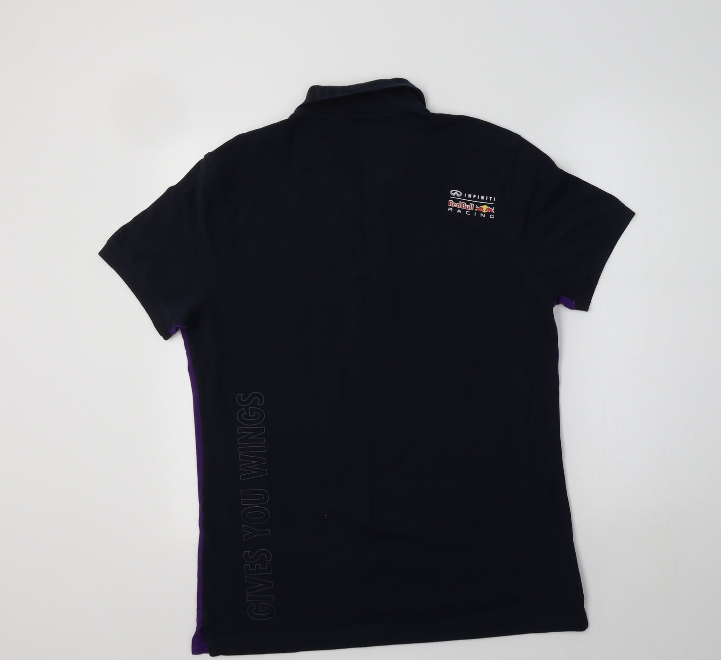Red Bull Mens Blue  Cotton  Polo Size L Collared  - Infiniti Racing