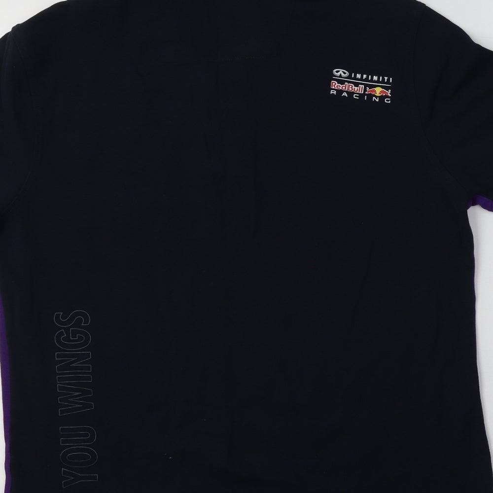 Red Bull Mens Blue  Cotton  Polo Size L Collared  - Infiniti Racing