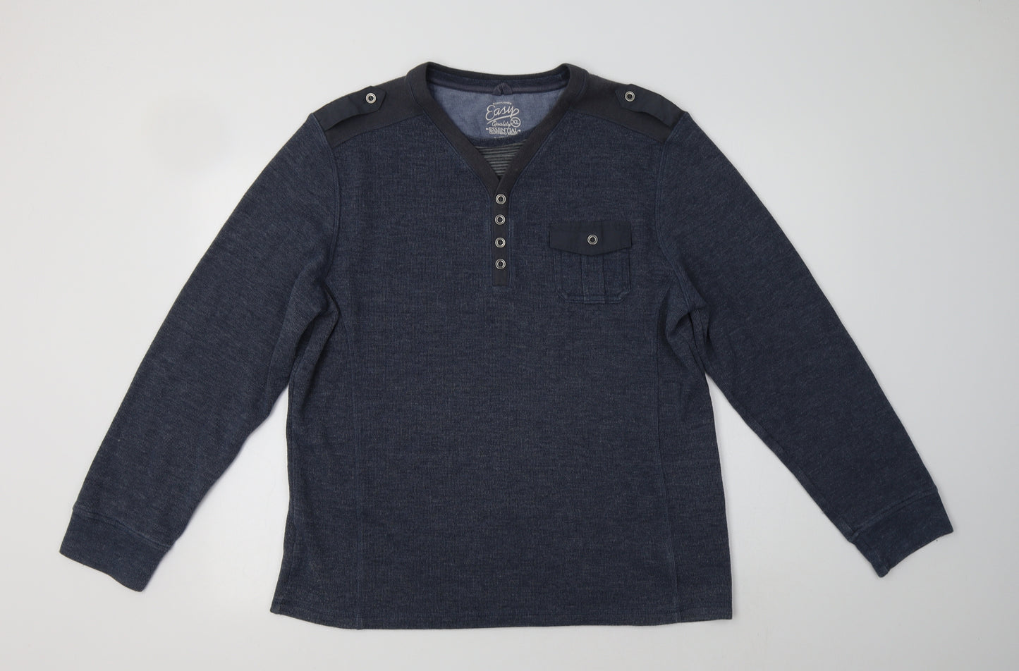 Matalan Mens Blue V-Neck  Polyester Pullover Jumper Size XL