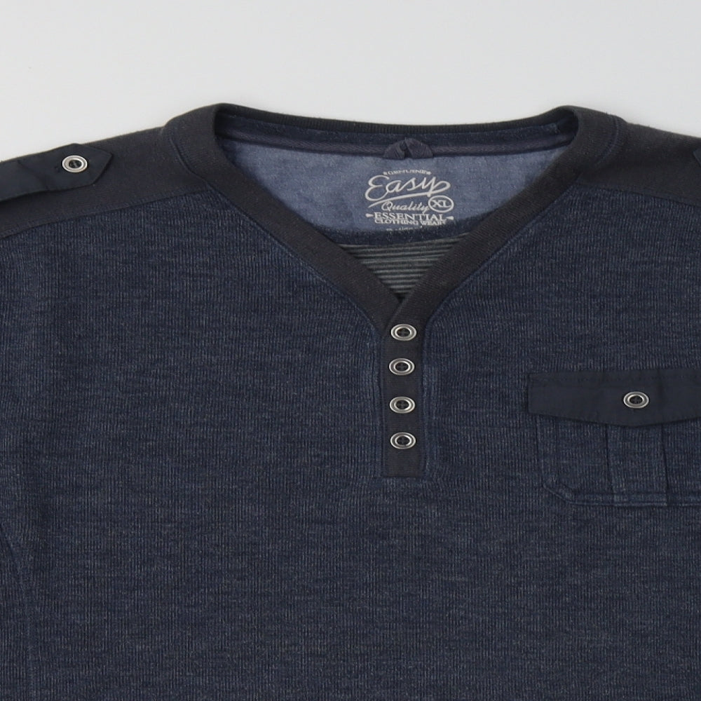 Matalan Mens Blue V-Neck  Polyester Pullover Jumper Size XL