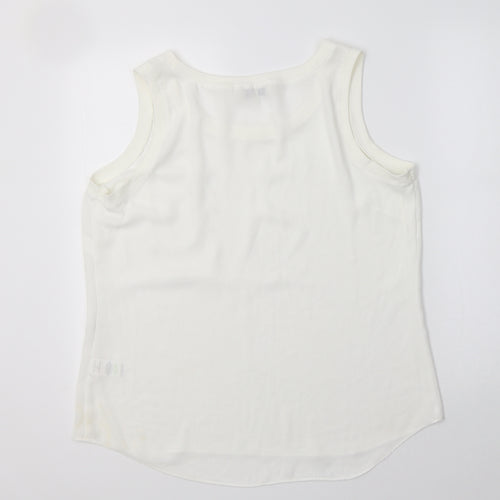 Papaya Womens White  Polyester Basic Tank Size 16 Round Neck