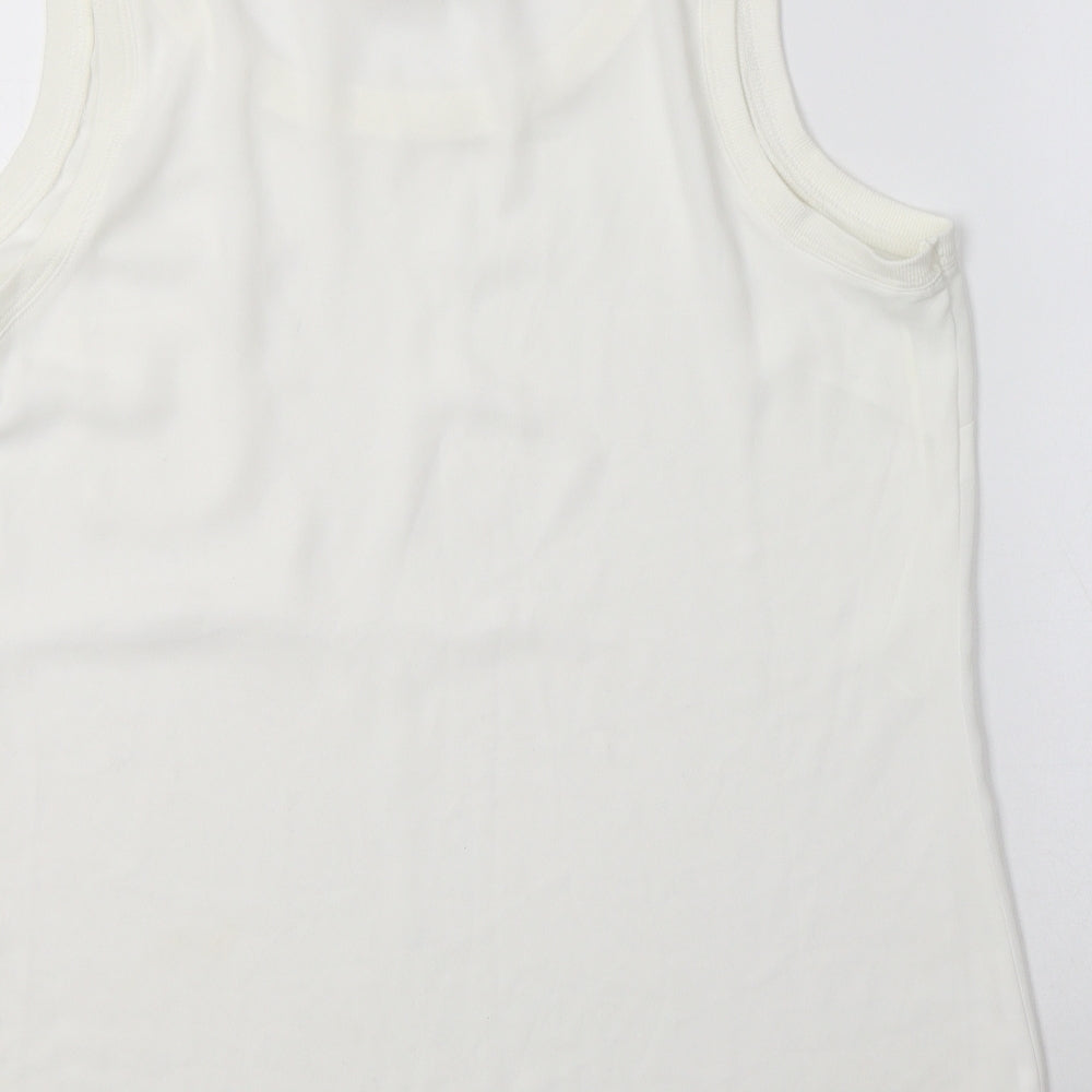 Papaya Womens White  Polyester Basic Tank Size 16 Round Neck