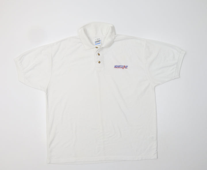 Fruit of the Loom Mens White Polyester Polo Size XL Collared