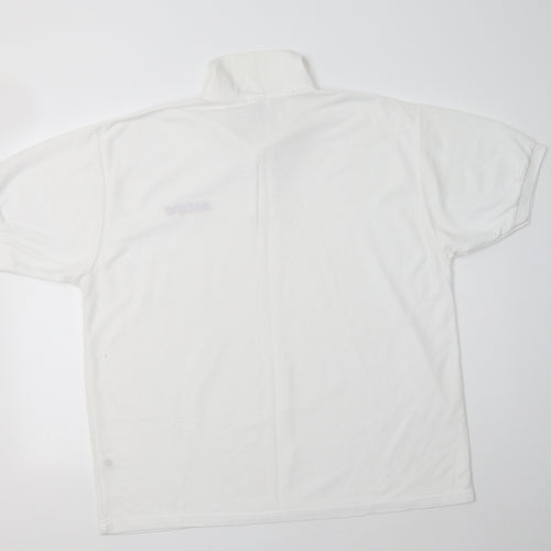 Fruit of the Loom Mens White  Polyester  Polo Size XL Collared
